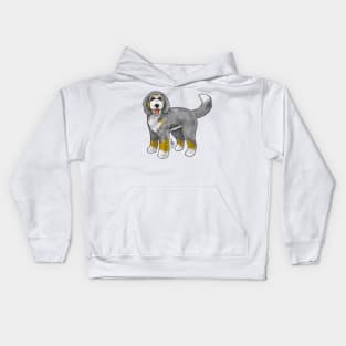 Dog - Bernadoodle - Tricolor Gray and Brown Kids Hoodie